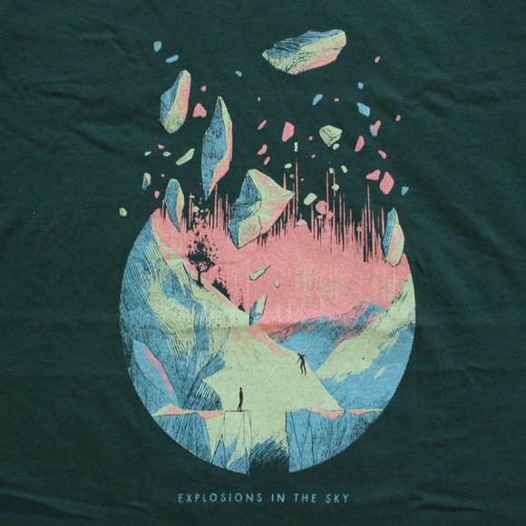 NEW Explosions in the Sky 'Dissolve' Forest Green Womens Band Tee T-Shirt, Small - Picture 3 of 4